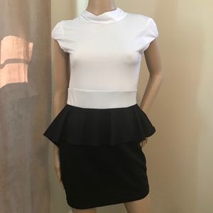 NWOT Black and white mini dress